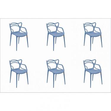 Imagem de Conjunto 6 Cadeiras Allegra Caribe Rivatti Azul Caribe