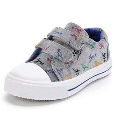 Imagem de KomForme Tênis Infantil Infantil Menino Menino Infantil Desenho Anzol Duplo e Tênis para Bebês, Grey With Blue, 9 Toddler