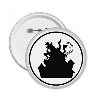 Imagem de Clown Castle Parque de diversões contorno preto pinos redondos crachá botão decoração acessório 5 peças