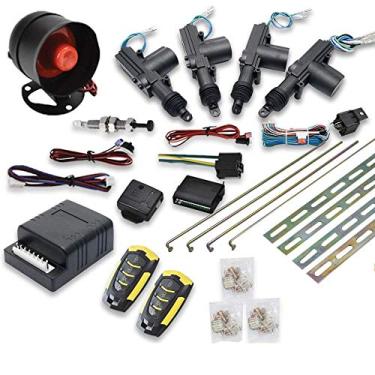 Imagem de SUNWAN Kit de bloqueio central para carro com 4 portas sistema de entrada sem chave + sistema imobilizador de alarme antirroubo com sensor de choque universal serve para todos os tipos Ca-Type-1
