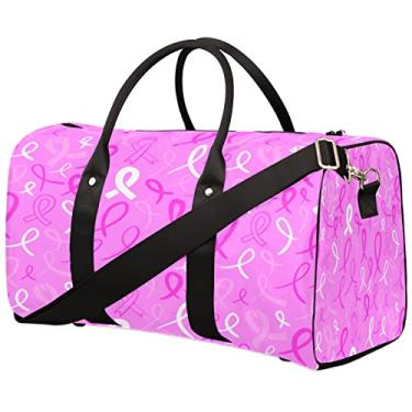 Imagem de Bolsa de ginástica impermeável dobrável de mão para fim de semana bolsa de treinamento noturna bolsas esportivas para mulheres e homens, Pink