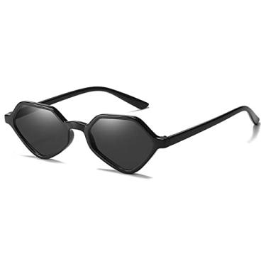 Imagem de Óculos de sol Polígono Vintage Feminino Retro Punk Olho de Gato Óculos de Sol Feminino com Armação Pequena Óculos Óculos, C9 Preto, Preto, Tamanho Único