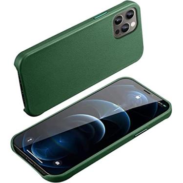 Imagem de RAYESS Capa de couro completa para iPhone 13 Pro para iPhone 13 Pro Max, couro premium envolto em couro, capa protetora de corpo inteiro de toque macio (cor: verde 2, tamanho: para iphone13Pro max)