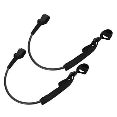 Imagem de Paddleboard Perna Corda Alta Resistência Ao Rasgo 2pcs Resistência à Abrasão Correia de Surf Tensile para Longboard (Preto)