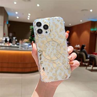 Imagem de MOESOE Capa compatível com iPhone 13 Pro, capa protetora de silicone TPU macio flexível com estampa de leopardo e estampa de animal