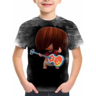 Imagem de Camiseta Camisa Infantil Preta Rock Mini Beat 3 Branca
