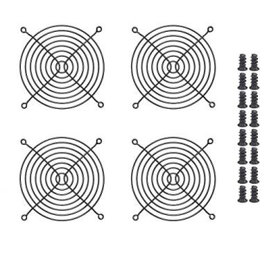 Imagem de Easycargo 4 peças de proteção de grade de ventilador de 120 mm preto com parafusos