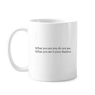 Imagem de Poetry What You See Is Shadow Caneca clássica de cerâmica branca presente com alças 350 ml