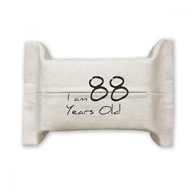 Imagem de Bolsa de linho de algodão para lenços faciais I am 88 Years Old Age