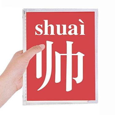 Imagem de Caderno chinês bonito com personagens chineses, folhas soltas, diário recarregável, papelaria