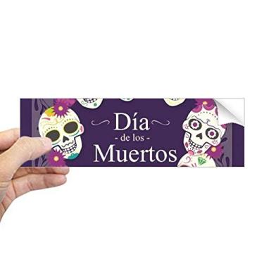 Imagem de DIYthinker Adesivo retangular caveira The Day of The Dead Ilustration para janela de notebook