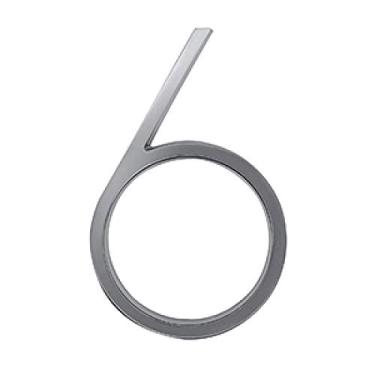 Imagem de Placa de casa flutuante 3D de 12,7 cm, placa de porta número dígitos para casa ao ar livre endereço caixa de correio grande placa 0-9, liga de prata, montagem com parafuso, antiferrugem, durável