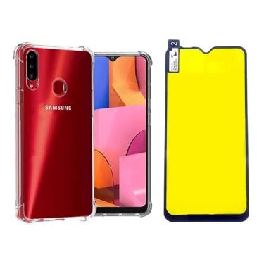 Imagem de Kit Capa Capinha Antichoque E Película Gel 5d Samsung A10s - (C7COMPANY)