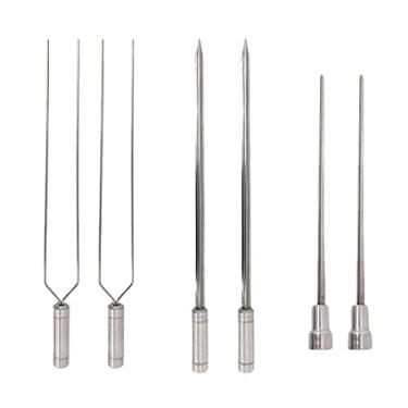 Imagem de 6x Espetos Churrasco Inox Espada/Coração/Duplo Lâmina 70cm