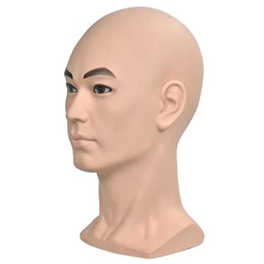 Imagem de Perucas masculinas com suporte de toupee Hat Cap Scarf Jewelry Display Manequim Head para fones de ouvido e