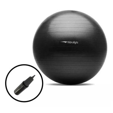 Imagem de Bola Suiça para Pilates Exercícios de Ginástica 85cm Preta