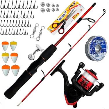 Imagem de Vara De Pesca Pescaria Completa Molinete Linha Itens Da Foto COR:VERMELHO