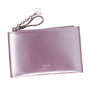 Imagem de Didiseaon pequeno suporte carteira com zíper bolsa feminina bolsa de viagem bolsa da moda porta-moedas carteira de moda para mulher bolsa portátil Multifuncional mini bolsa Senhorita roxo