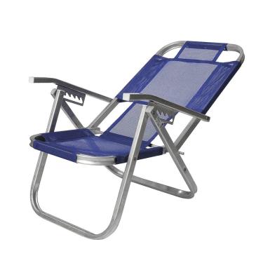 Imagem de Cadeira de Praia Botafogo Copacabana BTF Reclinável Azul