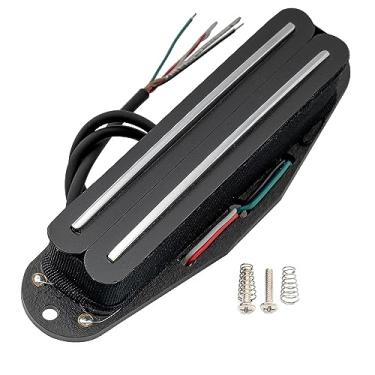 Imagem de Artec SBA73C Alnico 5 Hot Rails Captador Humbucker Formato Single Coil Braço Meio Ponte 12K para Guitarra tipo Strat, Cromado Rail