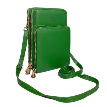 Imagem de Pequena bolsa tiracolo para celular para mulheres, bolsa de ombro ajustável Shoulder Bag Bolsa Transversal Crossbody (Verde)
