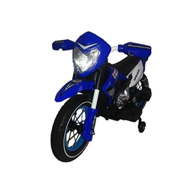 Imagem de Moto Elétrica Infantil Motocross BZ Azul Com Rodinhas de Apoio, Música e Farol BARZI MOTORS