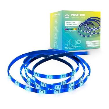 Imagem de Smart Fita LED RGB Wi-Fi 2ª Geração Positivo Casa Inteligente, branco quente e frio + 16 milhões de cores, 3 metros, 14W Bivolt – Compatível com Alexa​
