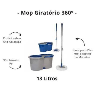 Imagem de Mop Giratório 360 13 Litros Com Balde - Clean Tech