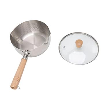 Imagem de Panela Yukihira De Aço Inoxidável De 8 Polegadas, Panela Multiuso Panela Japonesa Tradicional Com Cabo De Madeira Panela Yukihira Japonesa De Liga De Alumínio Ótima Para Ramen, Tempura, Leite