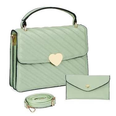 Imagem de Bolsa Feminina Tiracolo Matelassê Alça de Mão Transversal+ Carteira Social Porta Documento Casual Minimalista (VERDE)