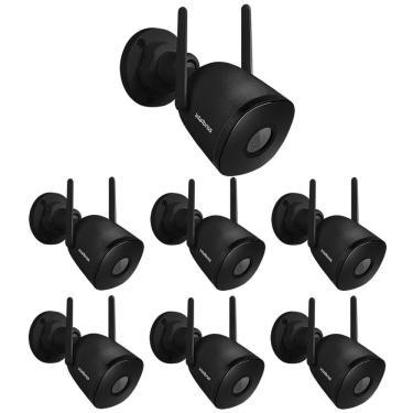 Imagem de Kit 7 Câmeras Inteligente Wi-Fi, Zoom e Áudio Externa iM5 SC Black Intelbras