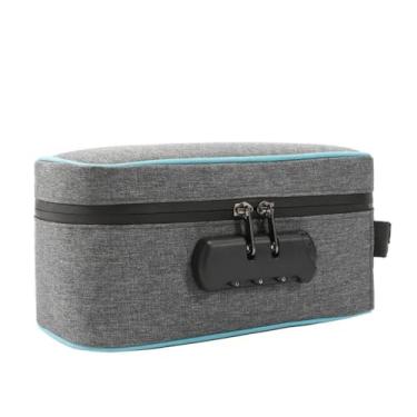 Imagem de Cheiro à prova de cigarro fumar stash saco ervas tabaco combinação bloqueio recipiente moedor charuto tubo caixa viagem saco digital (Azul (borda preta))