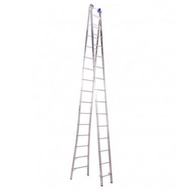 Imagem de Escada Profissional Esticável Dupla 15 Degraus - Alumínio - Real Escad