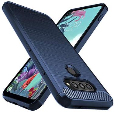 Imagem de Capa para LG Q70, capa para LG Q730, capa de borracha de TPU flexível com absorção de choque, capa protetora para LG Q70/Q730, Azul
