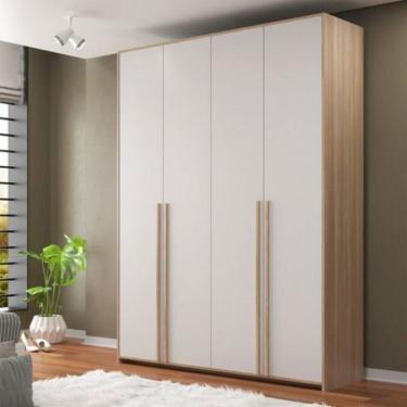 Imagem de Guarda-Roupa Modulado Raven 4 Portas 3 Gavetas Branco e Nature
