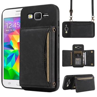 Imagem de Capa de telefone para Samsung Galaxy Grand Prime J2 Prime Capa carteira com alça de ombro transversal e porta-cartão de crédito de couro bolso fino suporte acessórios celular flip 2 2J Plus mulheres