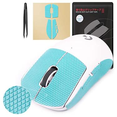 Imagem de HOTLINEGAMES [Atualização de aderência] Fita antiderrapante para mouse colorido HyperFit compatível com as películas de mouse sem fio Logitech G Pro X Superlight para jogos, resistente ao suor, corte