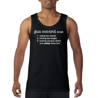 Imagem de Camiseta regata masculina Gun Control Definition 2nd Amendment 2A Second Guns Rights American Veteran Don't Tread on Me, Preto, 3G