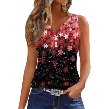Imagem de Blusa feminina casual floral fina com estampa de glitter sem mangas top top sem mangas blusas para mulheres, A01-roxo, 3G