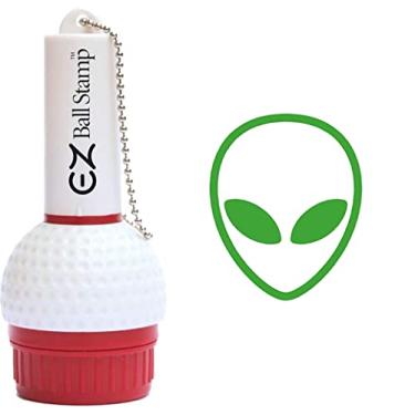 Imagem de EZ BALL STAMP Carimbo de bola de golfe – Secagem ultrarrápida, marcador de tinta livre de manchas para personalizar sua bola (Green Alien)