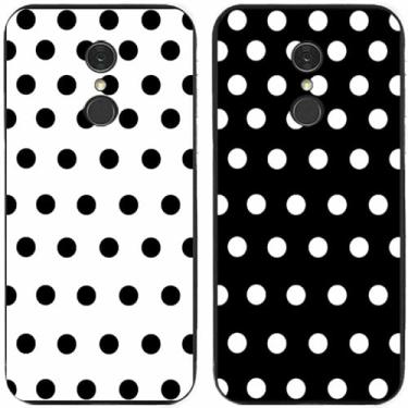 Imagem de 2 peças preto branco bolinhas impressas TPU gel silicone capa de telefone traseira para LG Series (LG Q7 / Q7+)