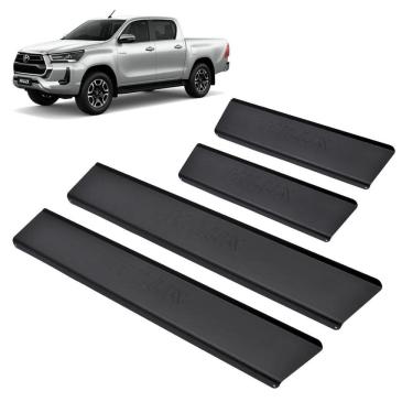 Imagem de Soleira aluminio preta  brasikar hilux dupla 16-23