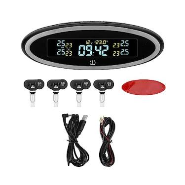 Imagem de Sensores tpms para carro, sistema de monitoramento de pressão dos pneus, luz ambiente, relógio digital, testador de pneus, scanner obd, acessórios automotivos(TS23 built-in)