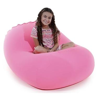 Imagem de Puff Rollo - Sensorial e versátil com enchimento cor rosa chiclete