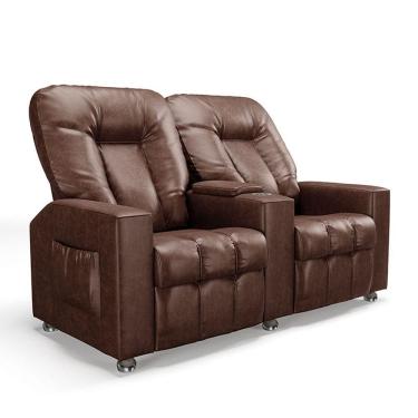 Imagem de Poltrona Reclinável Para Cinema 2 Lugares Sora Pu Marrom Fh1 - D`rossi