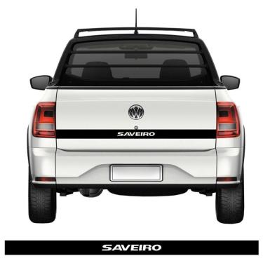 Imagem de Faixa Tampa Traseira Saveiro 2014 Em Diante Adesivo Preto Cor Preto
