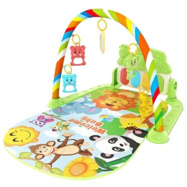 Imagem de Tapete de Atividades Musical Com Piano Ginásio Infantil Para Bebê Interativo Com Som e Luz (Verde)