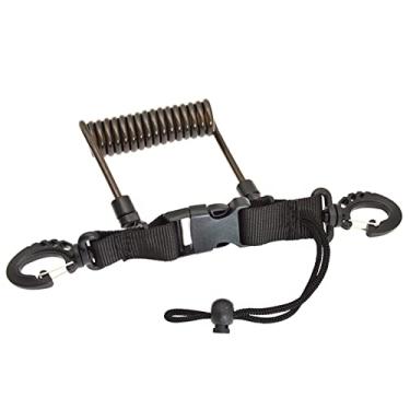 Imagem de Cabo de Bobina Espiral, Trela de Segurança da Câmera, Fivela de Liberação Rápida, Bobina de TPU para Mergulho (Preto)