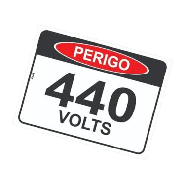 Imagem de Placa Sinalização Perigo Energia Elétrica 440 Volts Tamanho:15X20CM