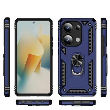 Imagem de Elubugod Capa compatível com Xiaomi Poco M6 Pro 4G, suporte magnético para carro, compatível com Xiaomi Redmi Note 13 Pro 4G 23117RA68G 2312FPCA6G, capa azul